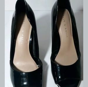 Kelly and katie open toe patent leather peep toe